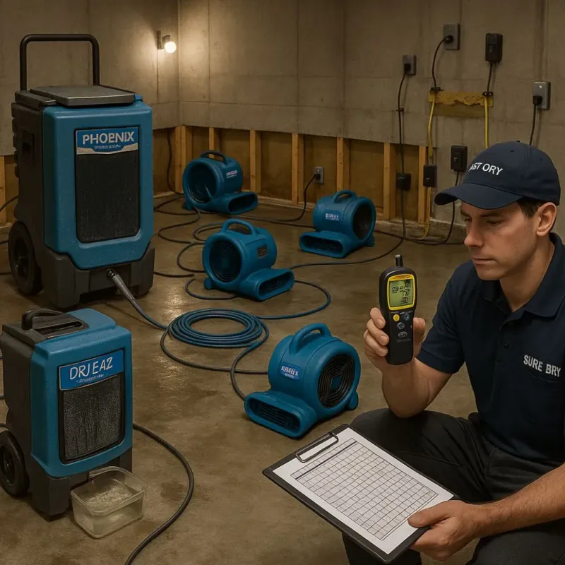 Structural Drying and Dehumidification process in Brunswick, ME